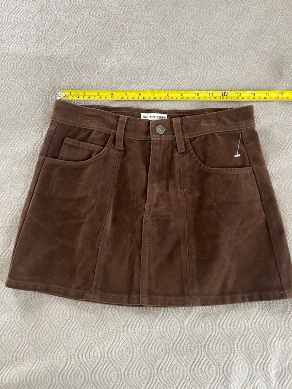 Free People Light Side brown vegan suede mini skirt size 2 - Picture 10 of 13